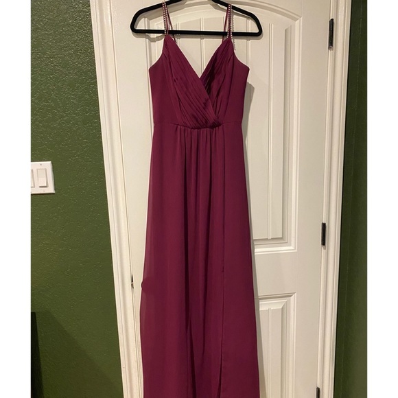 David’s Bridal Rhinestone Strap Bridesmaid Dress - Picture 2 of 5